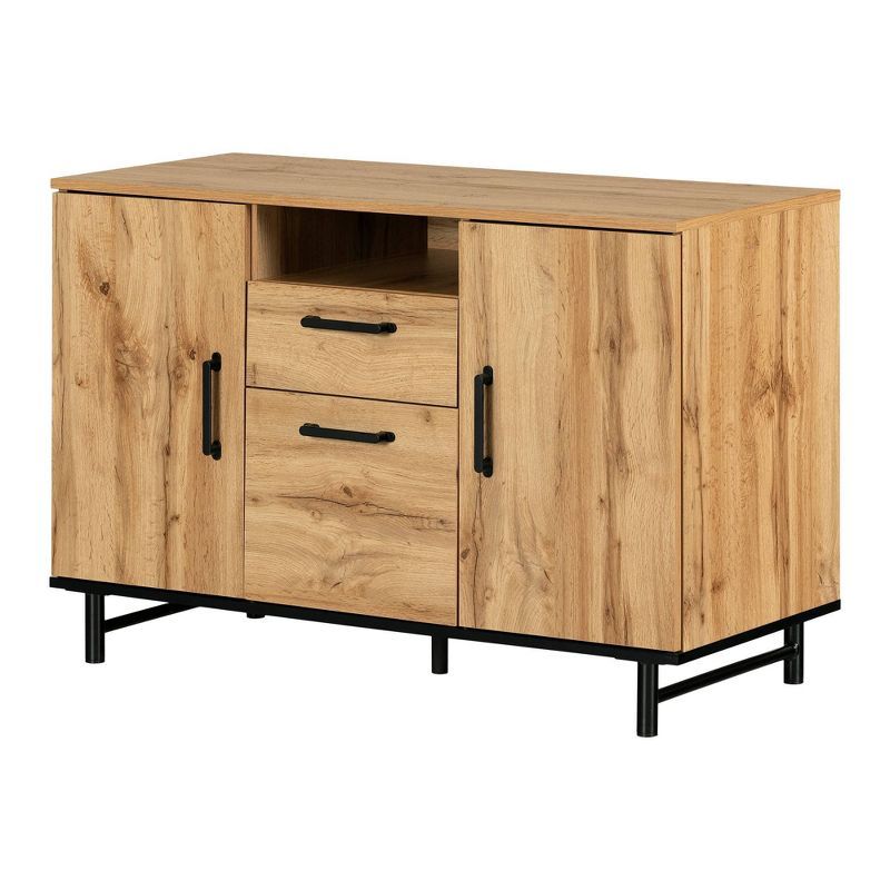 Ezra 29.25" Nordik Oak 2-Door Credenza with Drawers