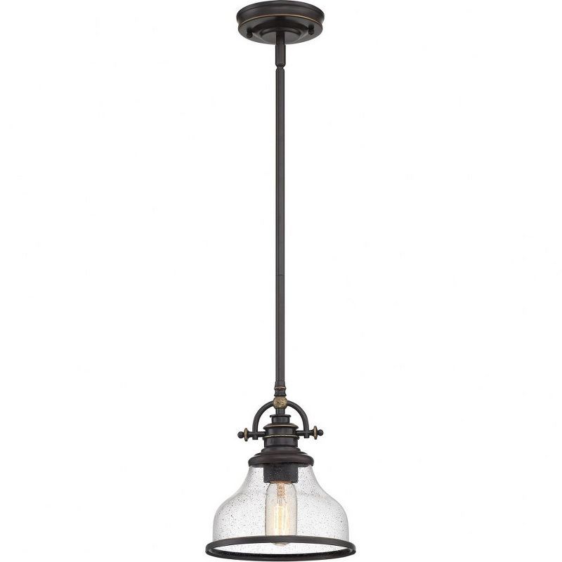 Grant 8" Bronze and Glass Mini Pendant Light