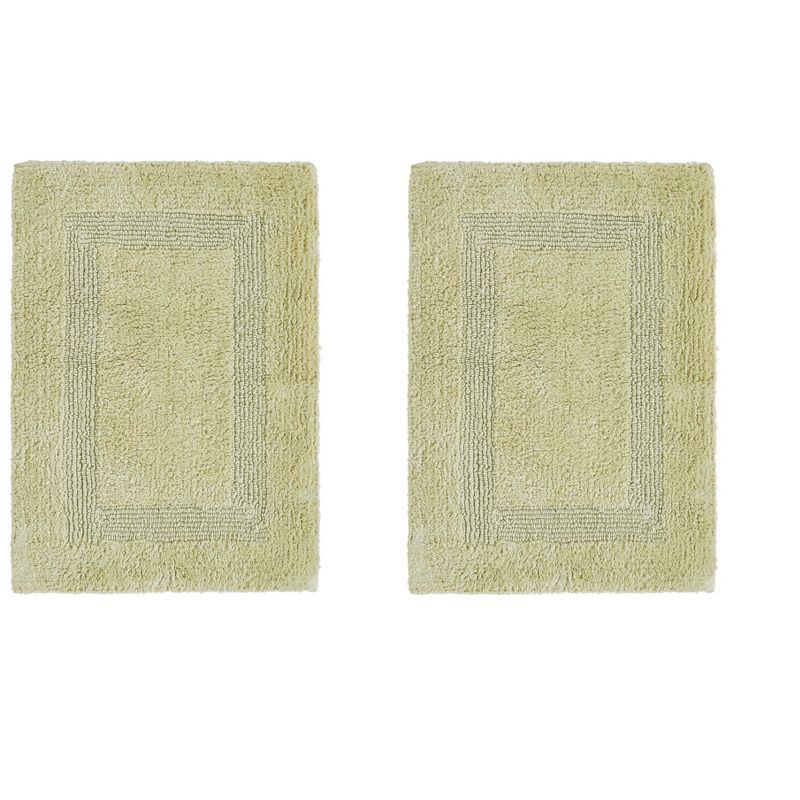 Lux Sage 100% Cotton Tufted Reversible Bath Rug Set