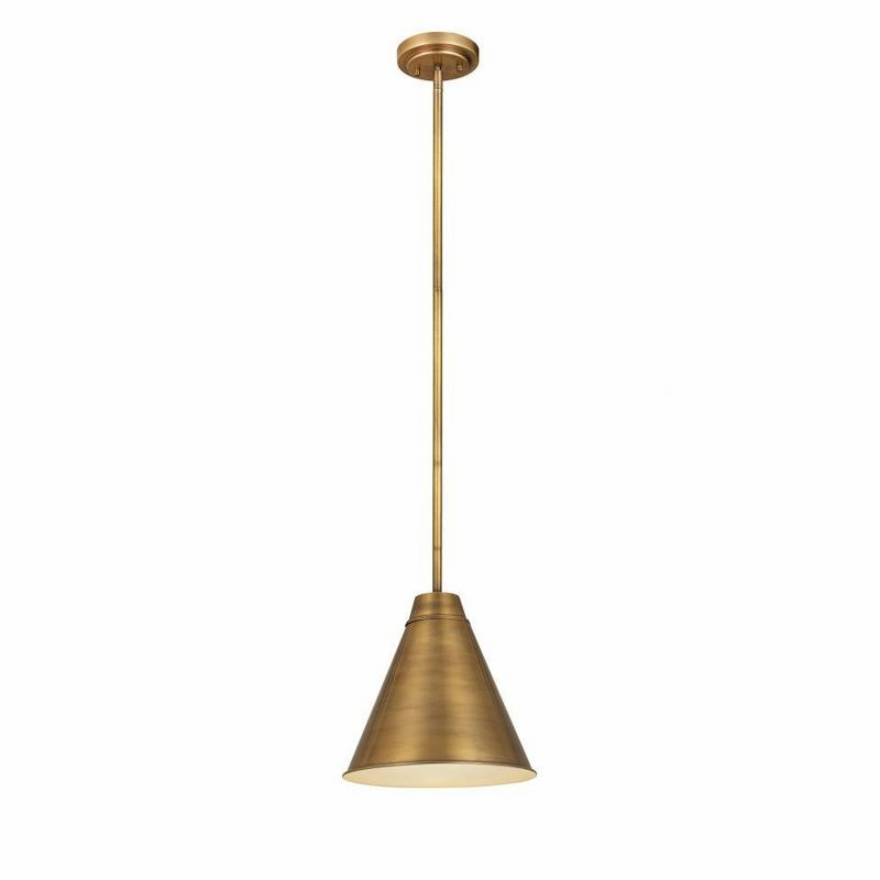 Eaton Rubbed Brass 12" Contemporary Pendant Light