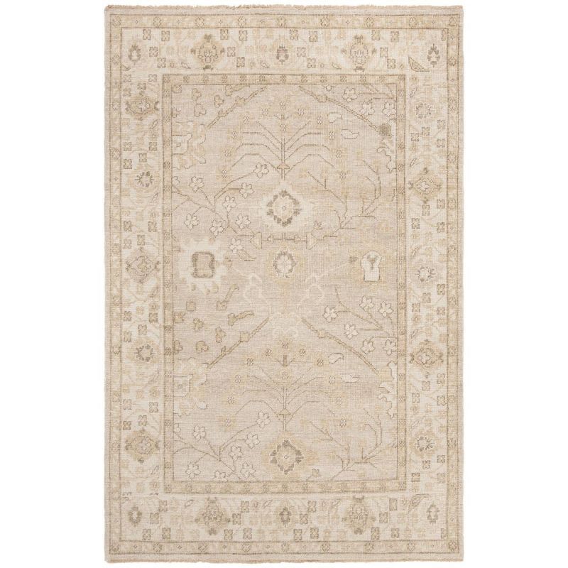 Izmir Gold and Ivory Hand-Knotted Wool 6' x 9' Area Rug