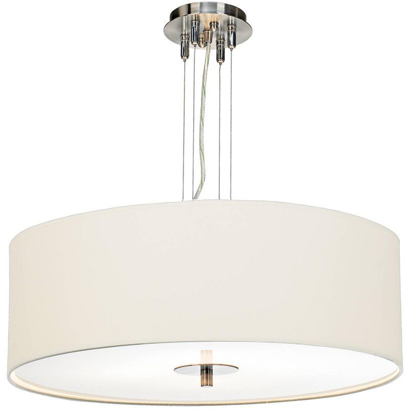 Brushed Nickel 26" Drum Pendant Light with Acrylic Diffuser