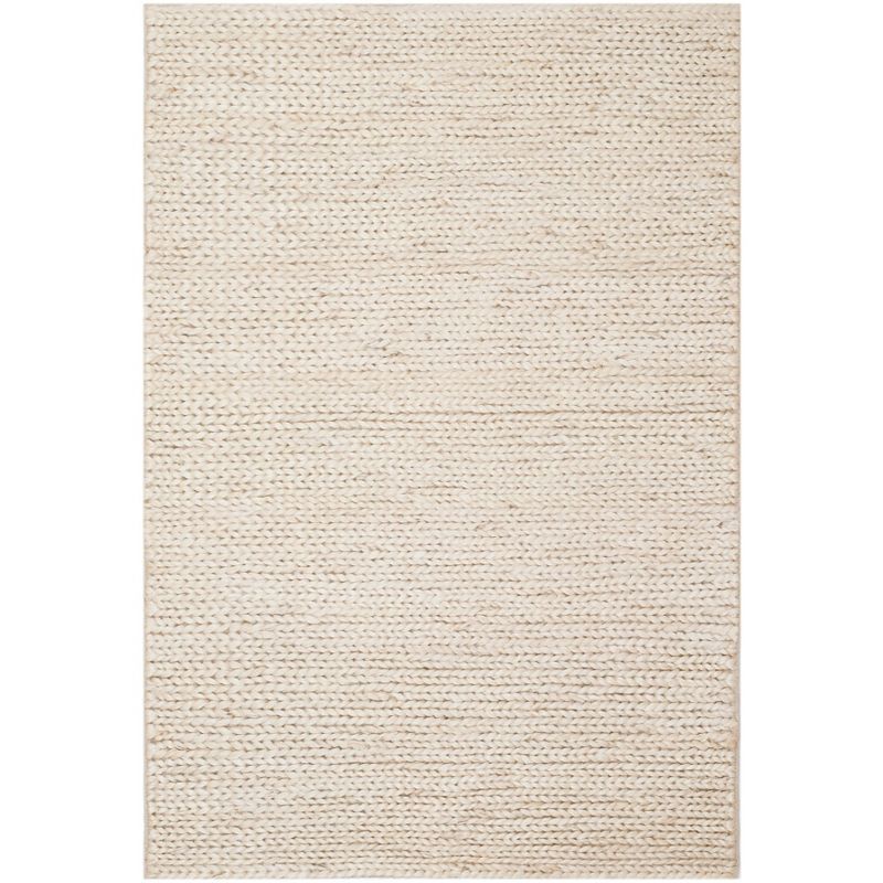 Ivory Hand-Knotted Jute 4' x 6' Non-Slip Area Rug