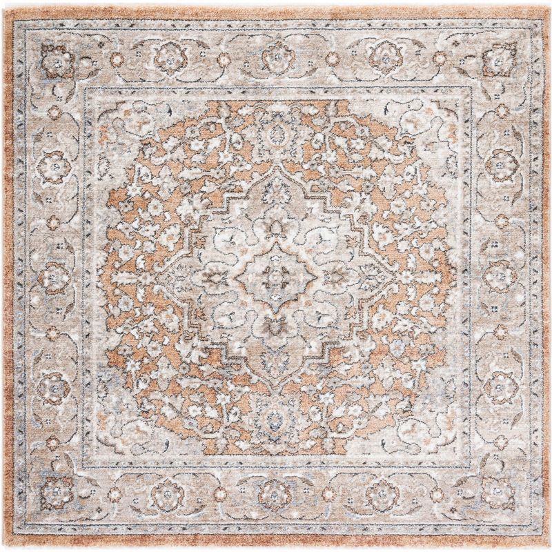 Elegant Gray Square Synthetic Hand-Knotted Area Rug - 5'3"