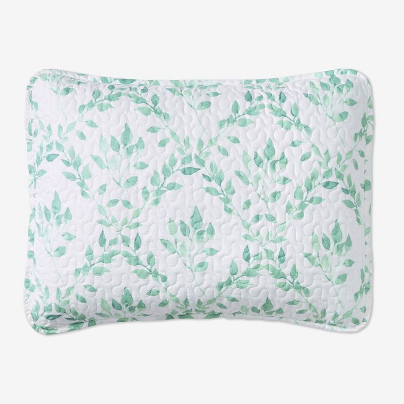 King Size Green Vines Polyester Quilted Sham