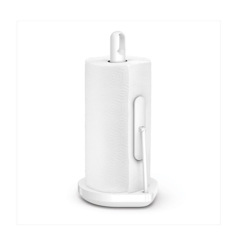 White Steel Tension Arm Paper Towel Holder