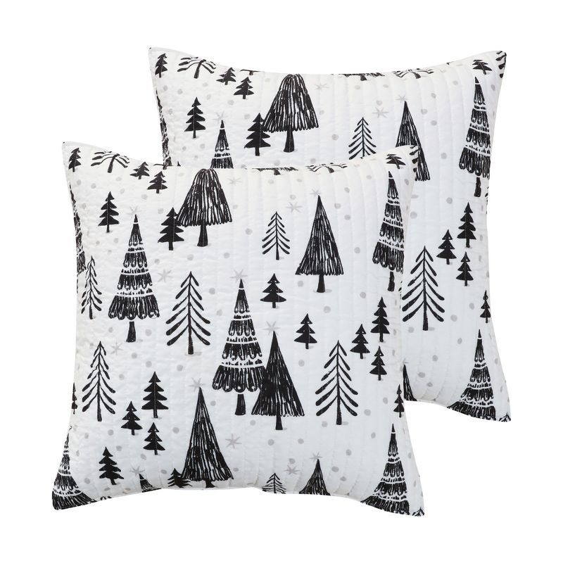 Northern Star Black and White Polyester Euro Sham Set