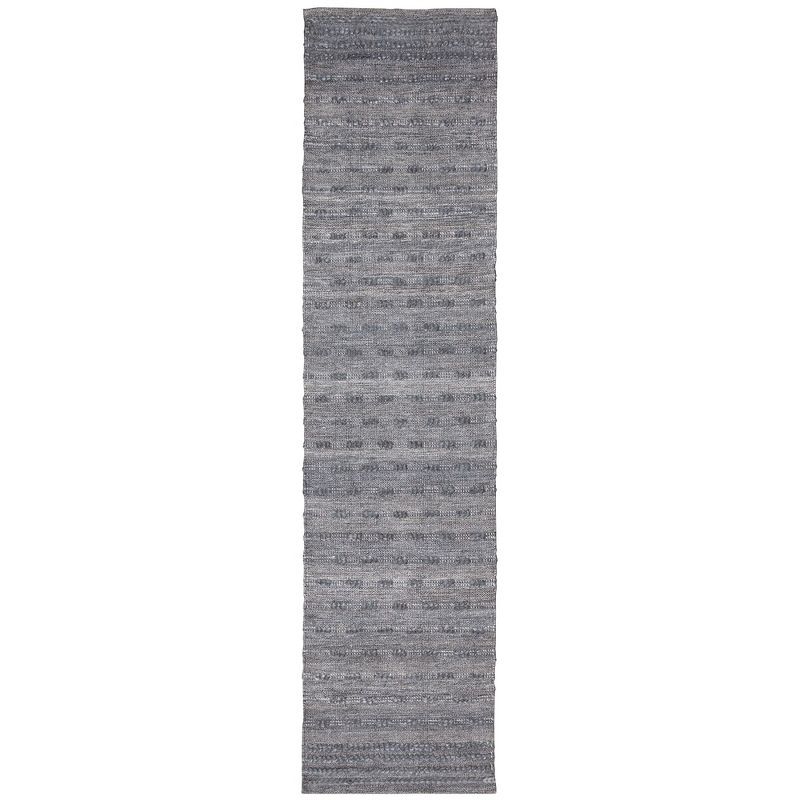 Charcoal Flat Woven Synthetic Reversible Indoor/Outdoor Rug 2' x 8'