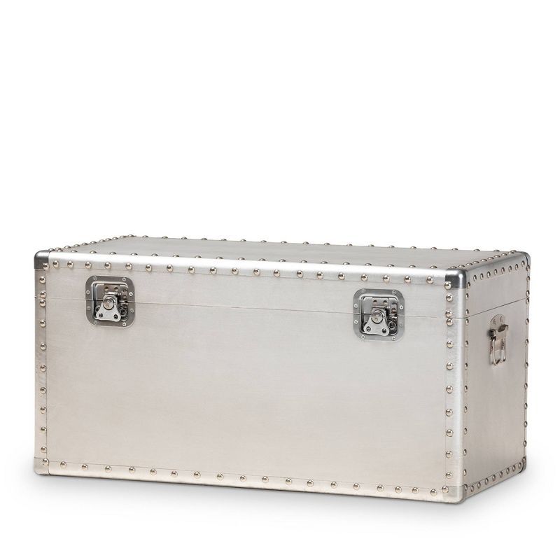 Serge Silver Metal Industrial Storage Trunk