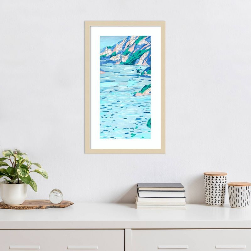 Melissa Wang Coastal Expressionism Framed Graphic Art Print, 15" x 25", Natural