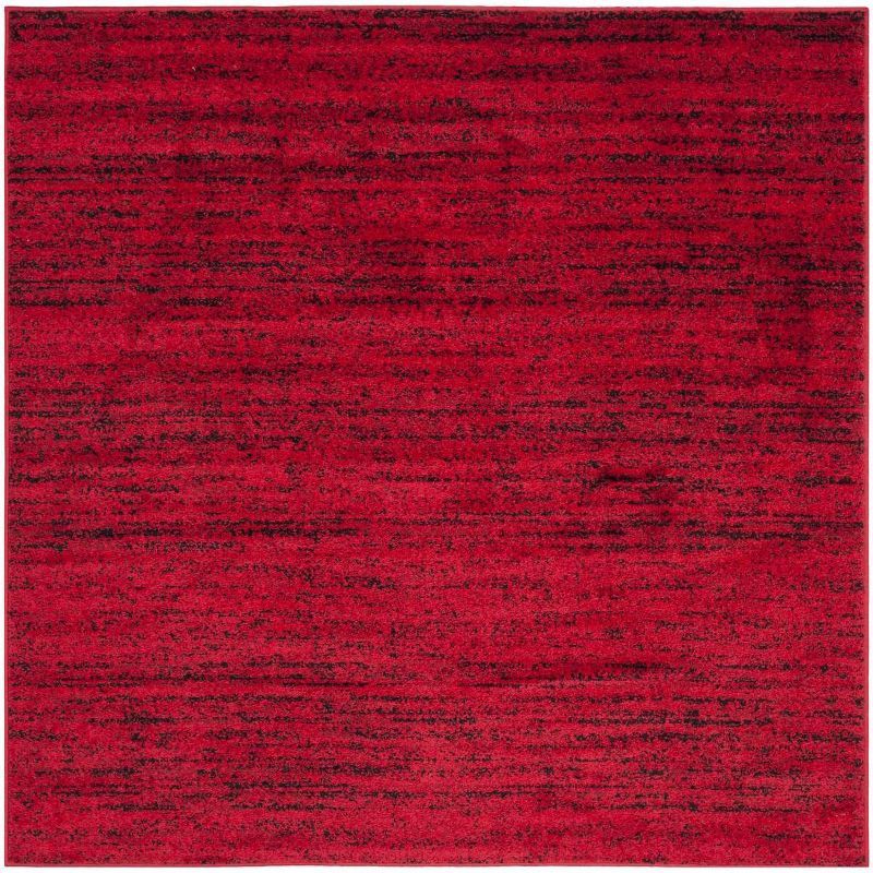 Chic Lodge Red & Black 4' Square Synthetic Area Rug