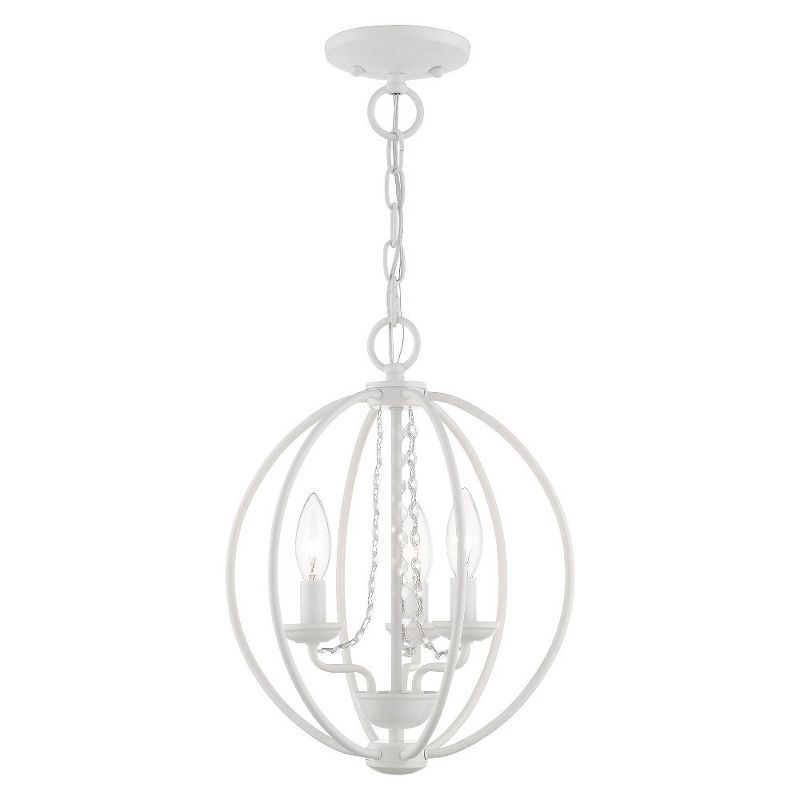 Mini Arabella White Crystal 3-Light Orb Chandelier