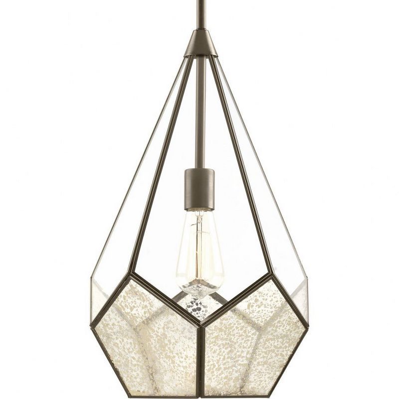 Cinq Geometric Glass Pendant Light in Antique Bronze