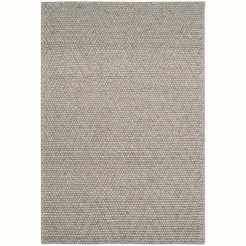 Silver Hand-Tufted Wool 4' x 6' Rectangular Area Rug