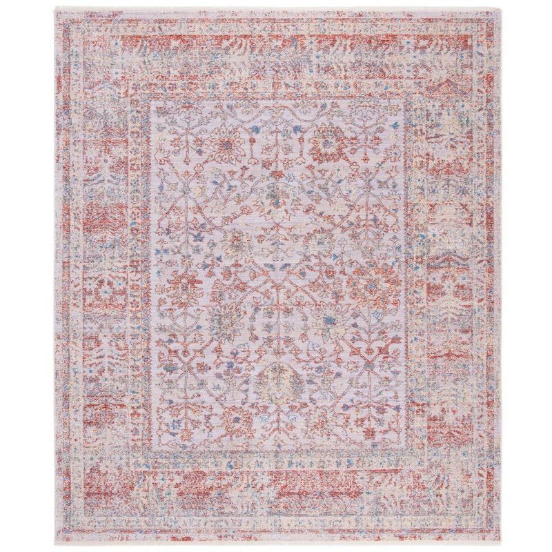 Ivory and Rust Hand-Knotted Wool-Viscose 8' x 10' Area Rug