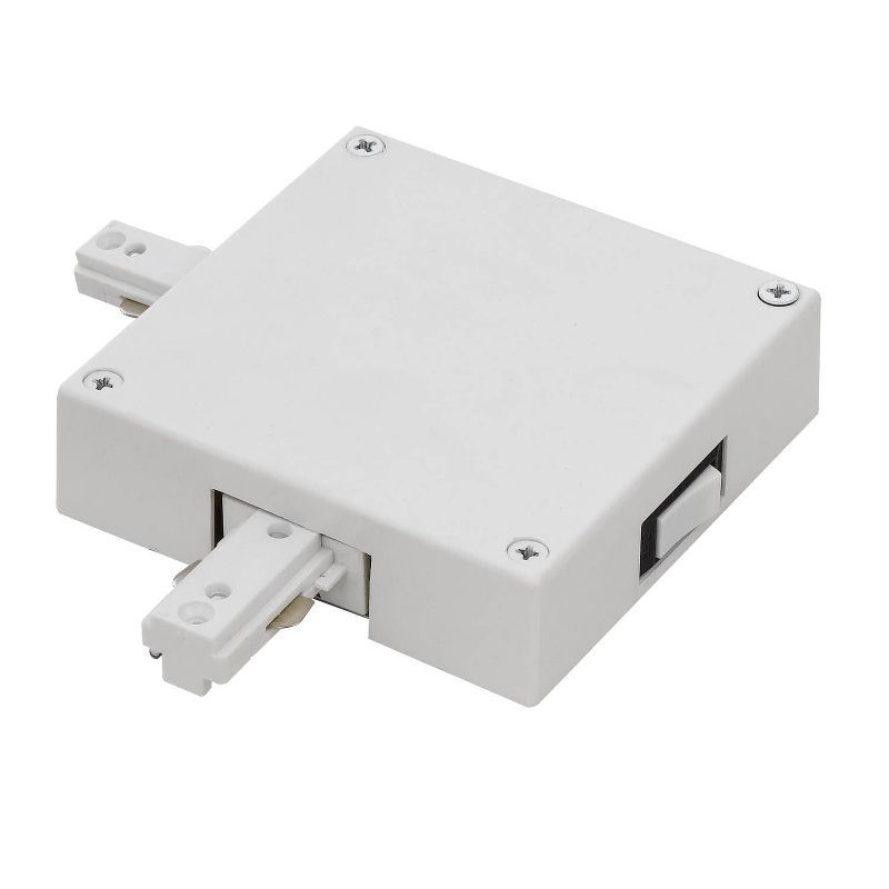 White Metal 12 Amp Double Live End Delimiter for HT Track