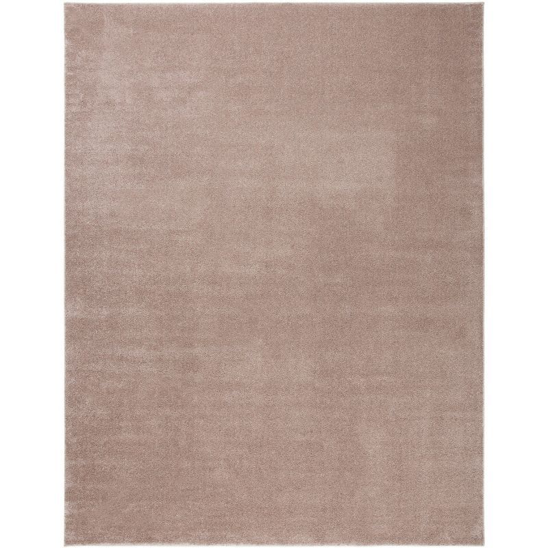 Taupe Rectangular Hand-Knotted Synthetic Area Rug