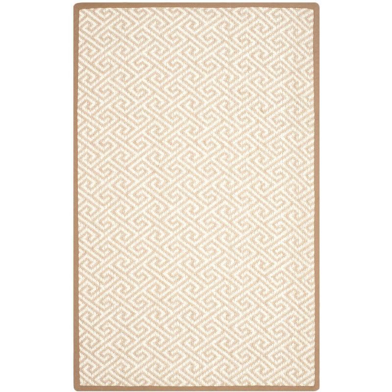 Natural Fiber 6' x 9' Beige and White Sisal Area Rug