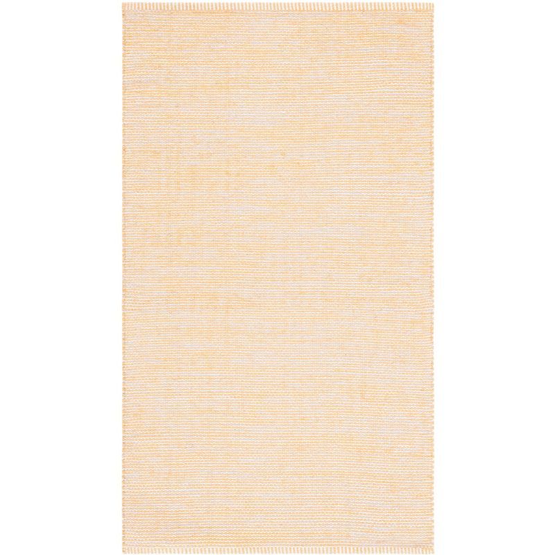 Handwoven Yellow and Ivory Cotton Flatweave Area Rug 2' x 3'