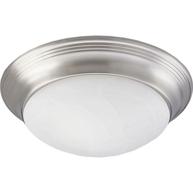 Brushed Nickel Alabaster Glass Flush Mount Ceiling Light