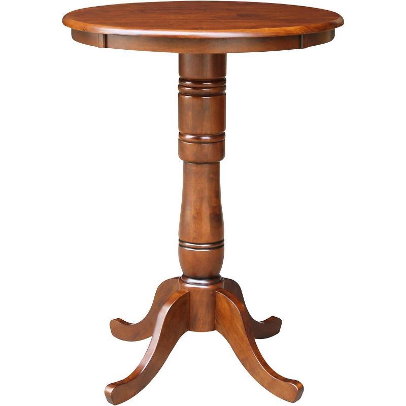 33" Round Espresso Wood Farmhouse Bar Height Table