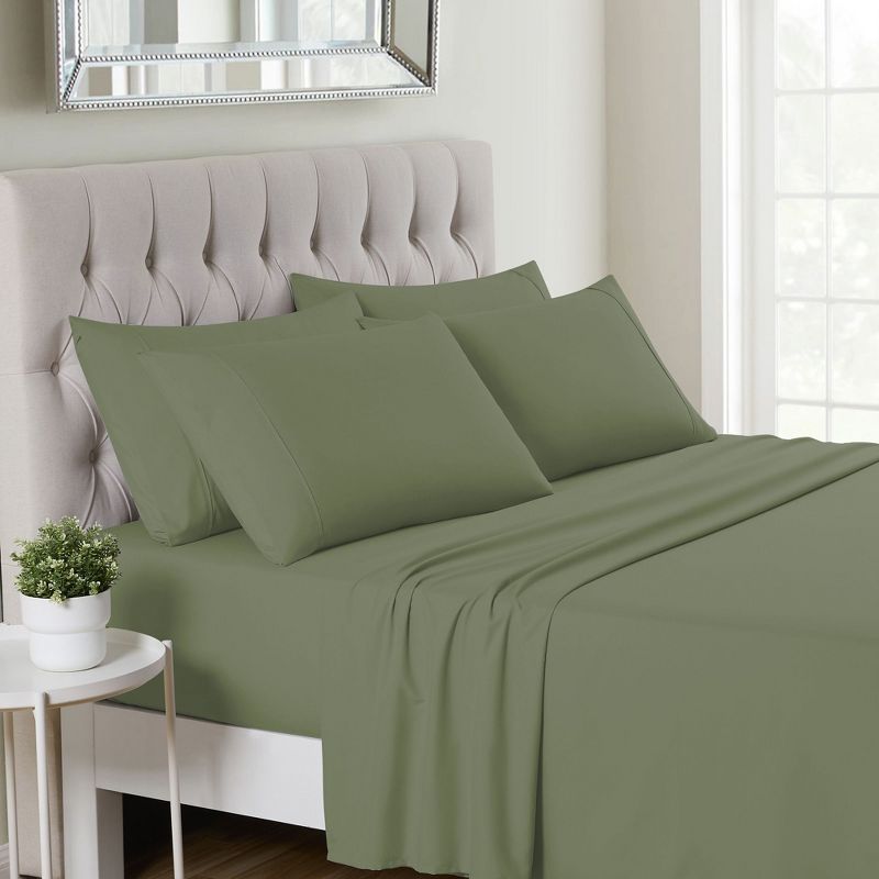 Sage Queen Deep Pocket Microfiber 6-Piece Sheet Set