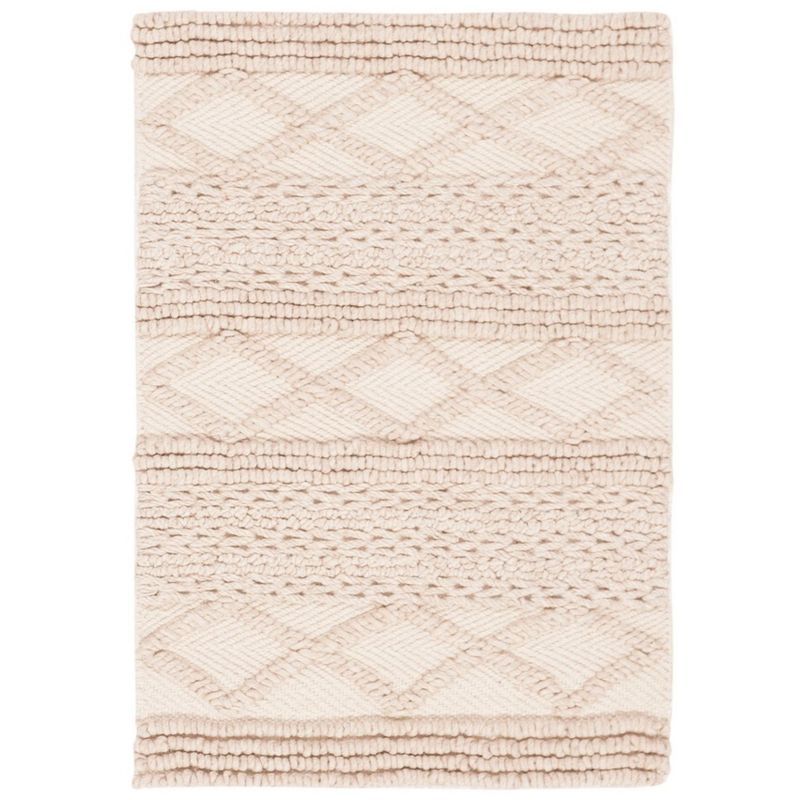 Hand-Tufted Natura Beige Wool 2'x3' Rectangular Accent Rug