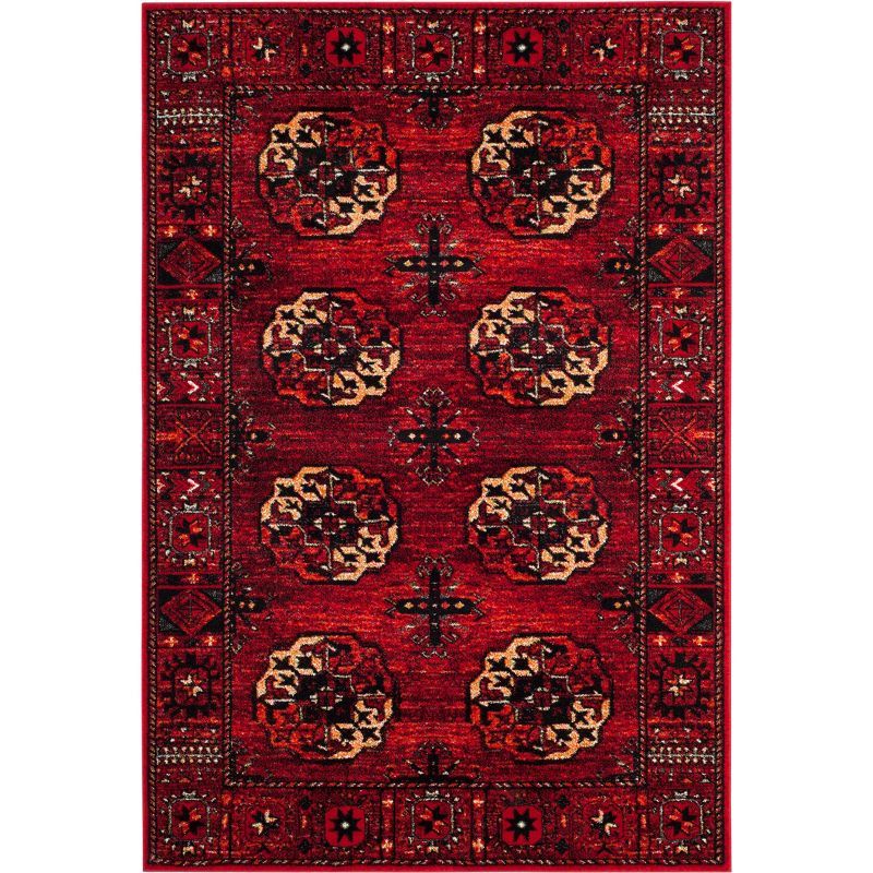 Vintage Red and Multi Persian Style 4' x 6' Area Rug