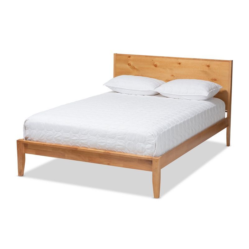 Marana Full Size Natural Pine Upholstered Platform Bed