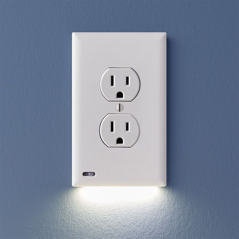 White LED Wall Plate Night Light with Switch