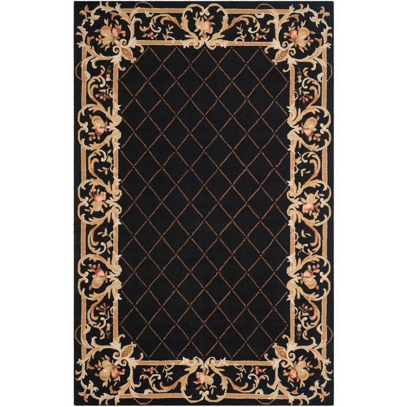 Chelsea Brown Hand-Knotted Floral Wool Area Rug