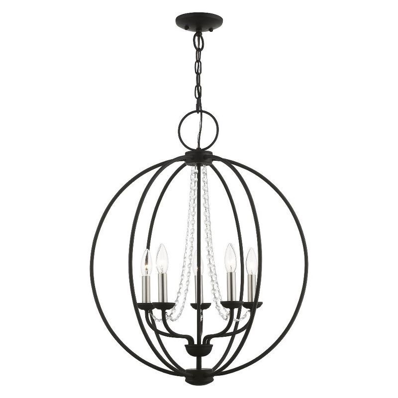 Arabella Transitional Orb 5-Light Chandelier with Delicate Crystals