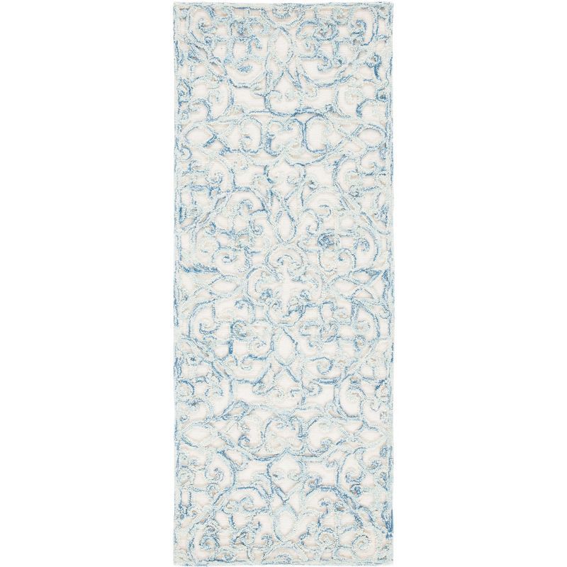 Elegance in Blue Hand-Tufted Wool Rectangular Area Rug