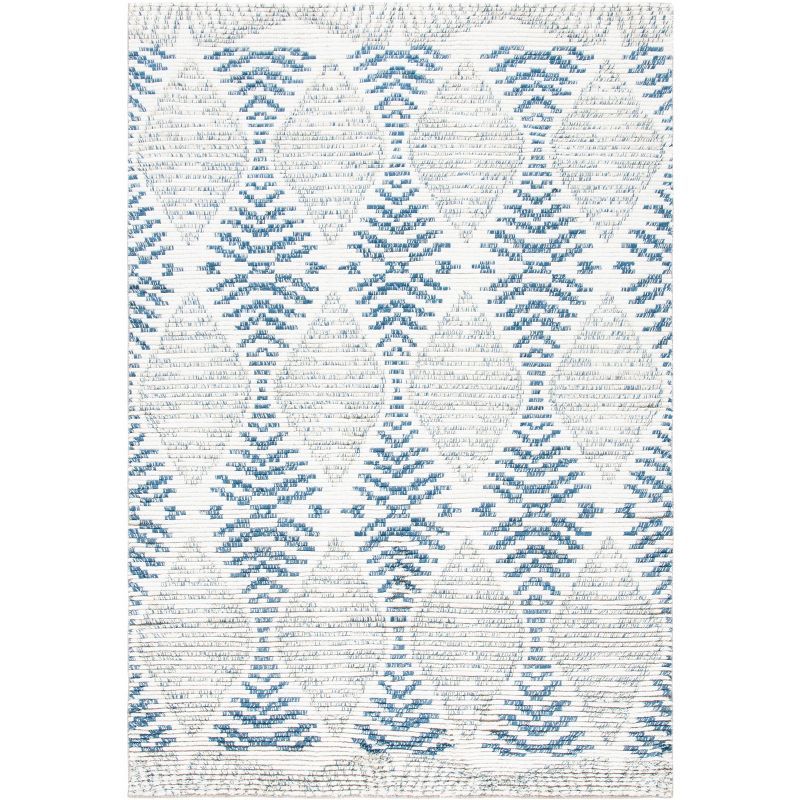 Hand-Knotted Woolen Bliss Blue Rectangular 6' x 9' Area Rug