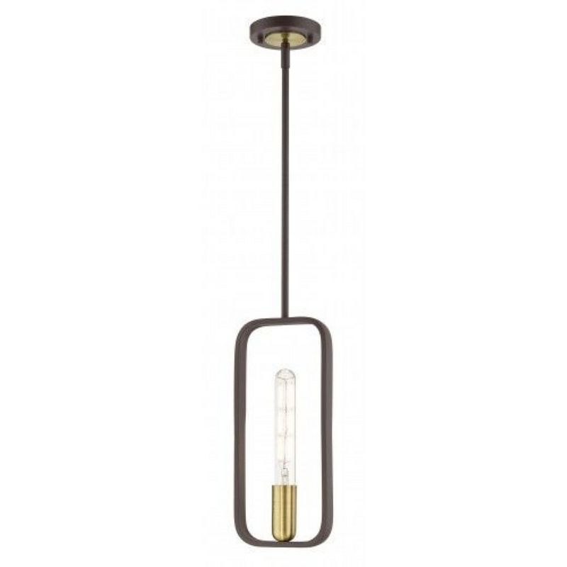 Bergamo Bronze and Antique Brass Geometric 1-Light Pendant