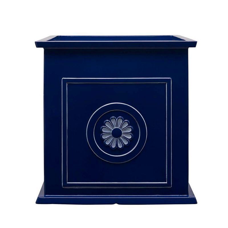 Navy Ceramic Square Outdoor/Indoor Planter, 18.25"