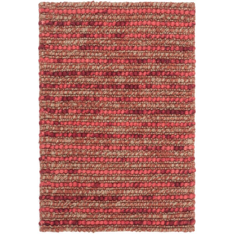 Red and Multicolor Hand-Knotted Wool Bohemian Area Rug