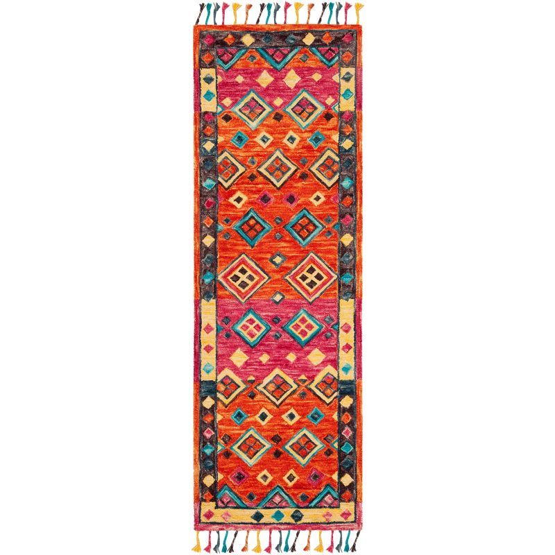 Bohemian Bliss Red and Fuchsia Hand-Tufted Wool Area Rug