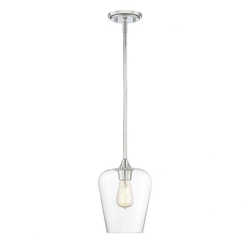 Savoy House Octave 1-Light Clear Glass Pendant in Polished Chrome