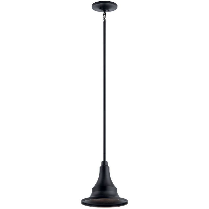 Hampshire Black Glass 1-Light Outdoor Pendant