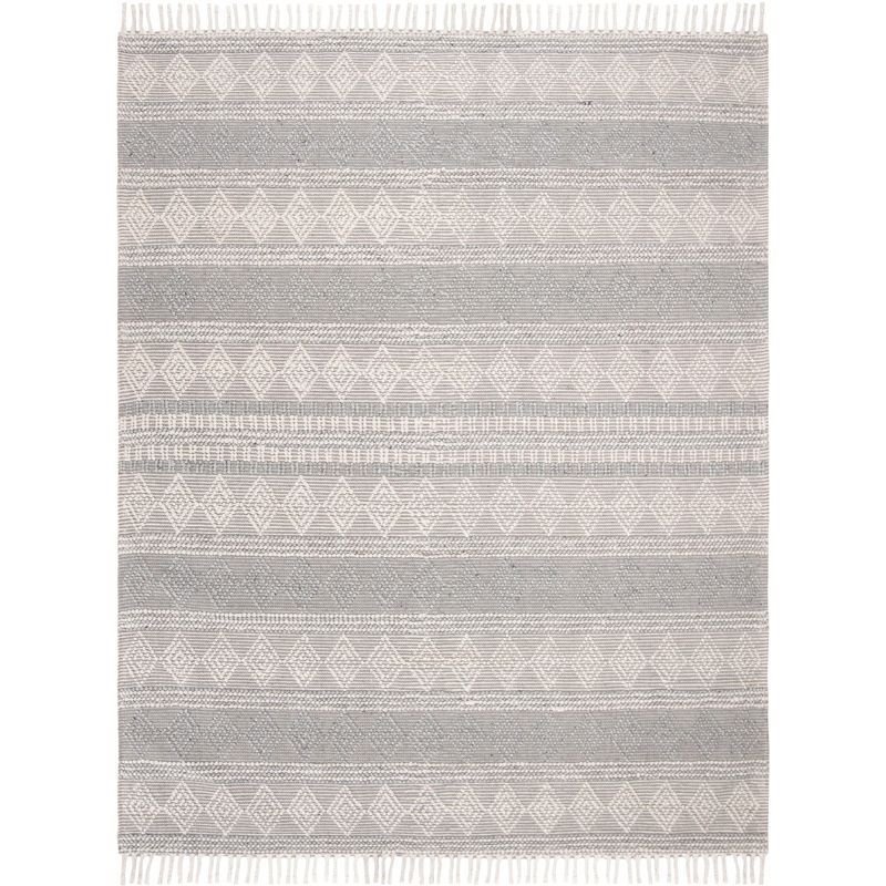 Handmade Gray Elegance 9' x 12' Wool-Viscose Blend Area Rug