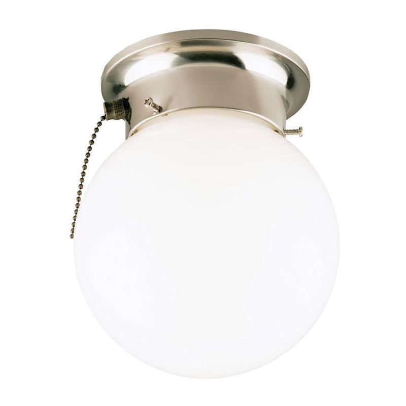 Brushed Nickel Glass Globe LED Flush Mount Ceiling Light