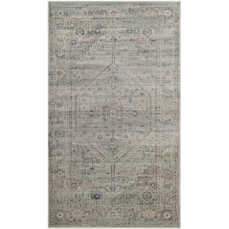 Eliot Vintage Light Blue Silky Transitional Area Rug - 3'3" x 5'7"