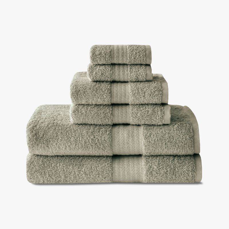 Luxurious Tan Cotton-Polyester 6-Piece Bath Towel Set