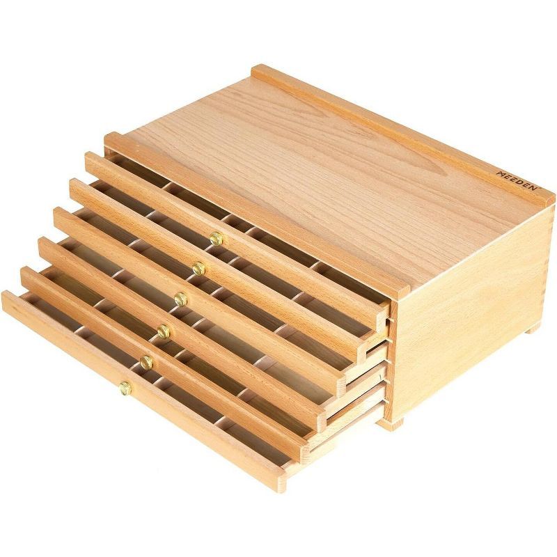 Beech Wood 6-Drawer Artist Tool Storage Box with Compartments