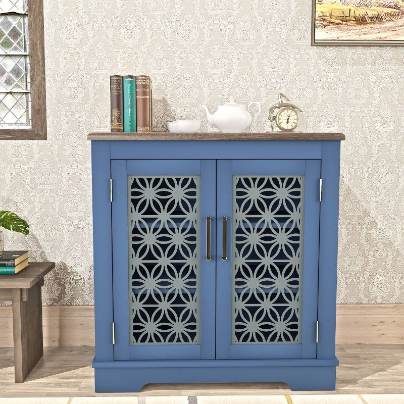 Festivo Rustic Navy 30" Storage Sideboard Buffet Cabinet