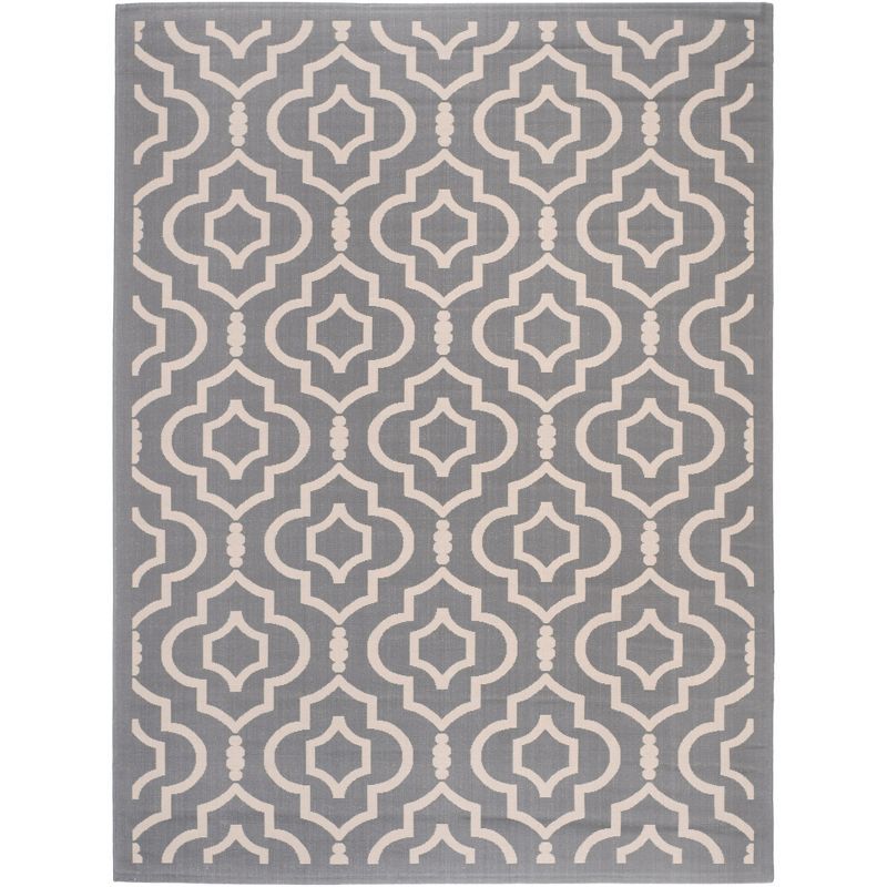 Gray Flat Woven Synthetic Reversible 9' x 12' Area Rug