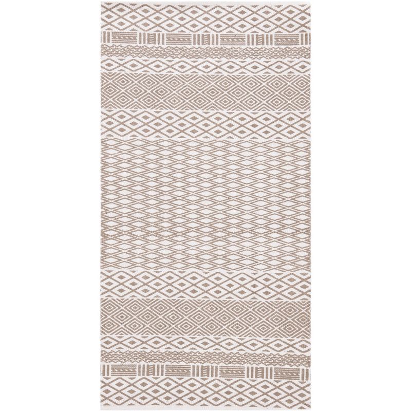 Cedar Brook Ivory Floral Hand-Loomed Cotton Area Rug - 27"x4"