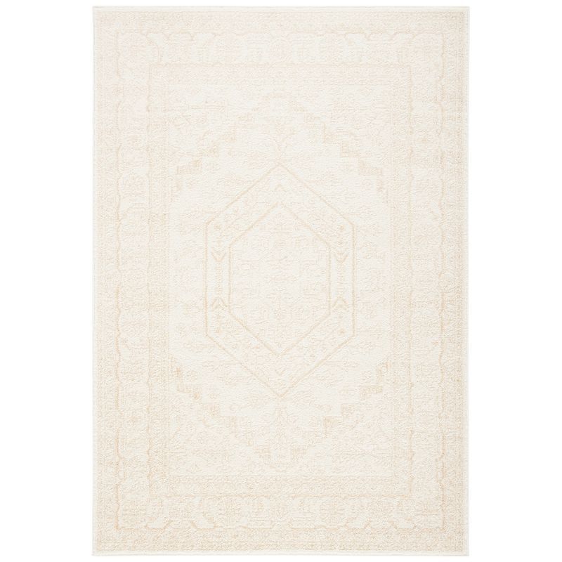 Ivory Elegance 9' x 12' Hand-Knotted Oriental Synthetic Rug