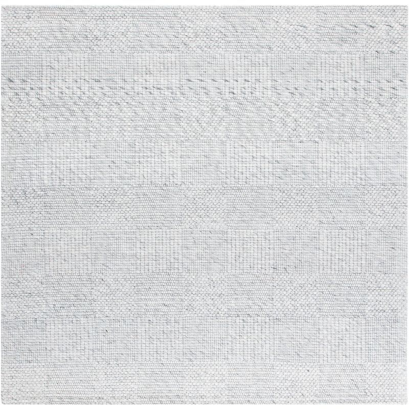 Marbella 6' x 6' Square Light Gray Wool Rug